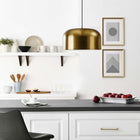 Modway Avenue 1-Light Pendant Light - Satin Brass-Metal Dome Shade