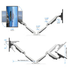 ShoppingAll Adjustable Dual Gas Spring Arm Monitor Desk Mount Stand - White-5