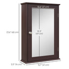 Kleankin Wall Mount Bathroom Mirror Cabinet with Shelves - Dark Brown-The surface is painted, which is easy to clean