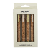 Gry Mattr Ball Pen Set - 4 Pack - Cork-Includes four ballpoint pens