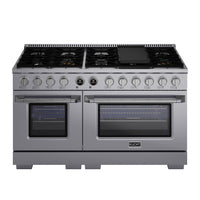 Kucht 60" KXP Series Dual Fuel Range Propane Gas - Stainless Steel-New Kucht Horus Digital Dial Thermostat