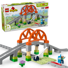 LEGO DUPLO Town Train Bridge & Tracks Expansion Building Block Set-The bridge measures over 9.5 in. (24 cm) high and 41 in. (105 cm) wide