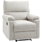HOMCOM Manual Reclining Sofa with Footrest for Living Room - Cream White-Fits well in living rooms, bedrooms, or offices