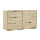 Manhattan Comfort Evelyn 60" Modern 6-Drawer Double Dresser - Natural-Exceptional Storage Design – Generously sized drawers provide ample room for clothing and essentials while maintaining a streamlined, uncluttered look