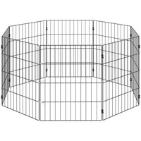 PawHut Foldable Metal Exercise Dog Playpen, Expandable Pet Fence - 8 Panels-Freely shape the eight panels to fit your living room or yard
