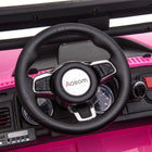 Aosom 12V 2-Seater Kids Ride-On Police Truck - Pink-Features a mighty 12V twin motor that provides powerful rear-wheel drive 