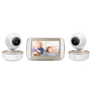 Motorola VM50G Video Baby Monitor with Pan, Tilt & Zoom - White & Gold - 2 Camera Set-Privacy Guaranteed - Video and audio are transmitted using advanced 2.4GHz FHSS, ensuring you’re the only one who can see and hear your baby