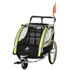 Aosom 2 Seat Bike Trailer for Kids 2-in-1 Double Baby Jogging Stroller - Yellow-Converts easily between baby stroller and trailer 