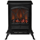 HOMCOM Electric Fireplace with Flame Effect - Black-Freestanding electric fireplace with transparent tempered glass on front for better viewing 