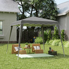 Outsunny 8 ft W x 8 ft L Pop Up Canopy Foldable Outdoor Canopy Tent with Bag - Grey-Easy to fold and unfold with a pop-up design
