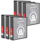 BAZIC Products 1" 3-Ring View Binder with 2 Pockets - Black - 6 Pack-Hard Vinyl Cover