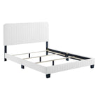 Modway Celine Channel Tufted Performance Velvet King Bed - White-King Bed
