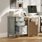 HOMCOM 3-Drawer Letter/A4 Filing Cabinet - Stone Grey-Two small and a large drawer optimize storage options

