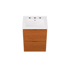 Modway Scenic 18" Wall-Mount Bathroom Vanity - Cherry/White-Full-Extension Drawers