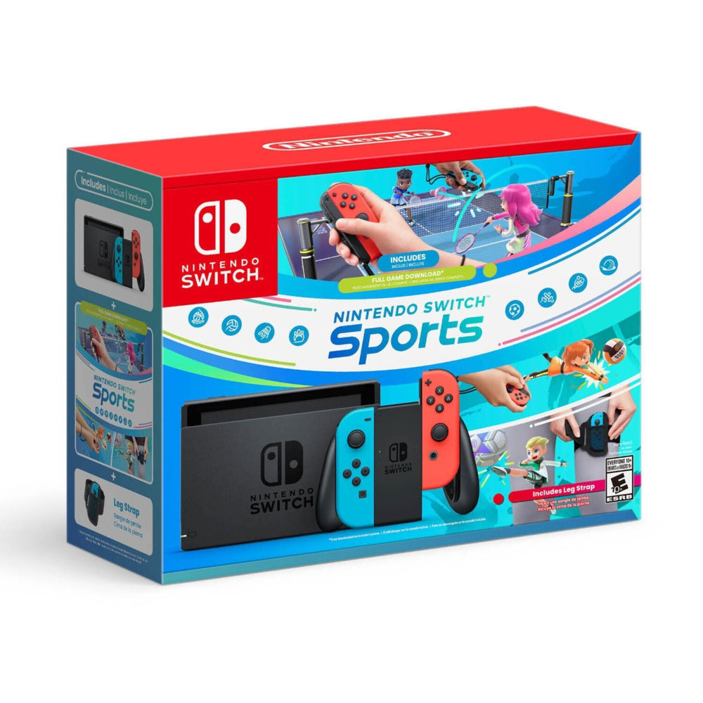 Nintendo Switch with Nintendo Switch Sports & Leg Strap Bundle