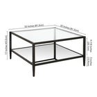 Hudson&Canal Hera 32"W Square Coffee Table with Mirror Shelf - Blackened Bronze-8