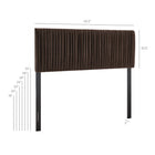 Modway Eloise Stain-Resistant Performance Velvet Queen Headboard - Chocolate Brown-Elegant Ruched Detail
