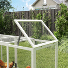 PawHut Wooden Chicken Coop with Extra Large Run and Slide-Out Tray - White-Removable tray for simple cleaning 