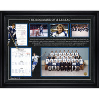 Darryl Sittler First Goal Collage - Framed Print - 36" x 28"-Premium print framed