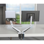 ShoppingAll 2-in-1 Adjustable Dual Gas Spring Arm Laptop & Monitor Desk Mount Stand - White-10