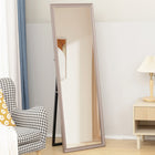 HOMCOM Full Body Mirror with Frame - 21" W x 64" H - Silver-Wall-mounted, lean against wall or stand freely with bracket 