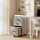 HOMCOM 3-Drawer Letter/A4 Filing Cabinet with Hanging Bars - Grey-Flat top accommodates printers, scanners, or personal items
