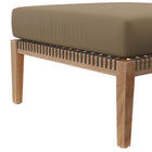 Modway Clearwater Outdoor Patio Teak Wood Ottoman - Grey/Light Brown-Non-Marking Foot Pins