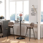 HOMCOM 40" Tall Round Bar Table - Black-Comes with spacious round tabletop for holding foods and drinks