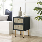 Modway Chaucer 2-Drawer Nightstand - Black-Durable Particleboard Construction