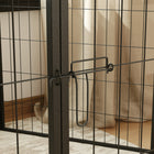 PawHut 6-Panel Heavy Duty Dog Playpen with Door for Large Dogs - 39" H-Colour: Grey