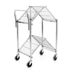 Luxor Collapsible Steel Wire 2-Shelf Cart - Silver-8