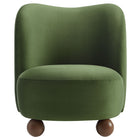 Modway Monroe Performance Velvet Accent Chair - Moss Green Walnut-Assembly Required