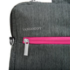 Vangoddy Wave 13" Laptop 2-in-1 Messenger Bag - Grey/Pink-Comfortable Carrying. Features an adjustable shoulder strap and sturdy handles for easy transport