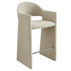 Modway Talia 41" Upholstered Fabric Bar Stool - Linen-Upholstered Slub Weave Fabric