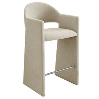 Modway Talia 41" Upholstered Fabric Bar Stool - Linen-Upholstered Slub Weave Fabric