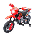 Aosom 6V Kids Electric Ride-On Dirt Bike - Red-Authentic driving experience for little kids 