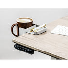 Deflecto Standing Desk Cup Holder - Grey-Bonus tray holds office supplies