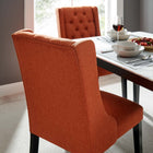 Modway Baronet Button Tufted Fabric Dining Chair - Orange-Fine Polyester Fabric Upholstery