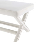 Manhattan Comfort Abigail 42.12" Mid-Century Modern Velvet Upholstered Ottoman Bench - Cream-Stylish X-Crossed Legs