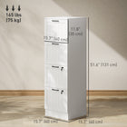 HOMCOM 4-Drawer Filing Cabinet with Lock - White-Two drawers can be locked separately to secure important documents, including two keys per lock
