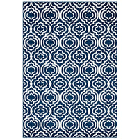 Modway Frame Transitional Moroccan Trellis Area Rug - 5 ft W x 8 ft L - Morcoccan Blue/Ivory-Transitional Moroccan Trellis Area Rug
