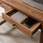 Modway Capri 49" Wood Grain Office Desk - Walnut-Soft-Close Hinges