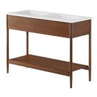 Modway Zaire 48" Double Sink Bathroom Vanity - Walnut/White-Wood Grain Veneer
