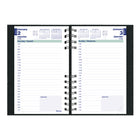 Blueline 2027 CoilPro Daily Planner with Hard Lizard-Like Cover - 8" x 5" - Black - Bilingual-Twin-wire binding with hard lizard cover