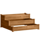 Outsunny 3-Tier Raised Garden Bed for Yard - 49" x 49" x 22"-Large capacity to meet a variety of decorative needs  
