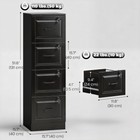 HOMCOM 4 Drawer Vertical Filing Cabinet with Lock - Black-Smooth runners ensure quiet, effortless drawer operation 