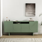 Manhattan Comfort Ella 70.9" Modern Sideboard - Sage Green-Includes 4 Soft Close Doors with 4 Adjustable Shelves and 9 Cubby Spaces