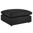 Modway Commix Down Filled Overstuffed Ottoman - Black-Solid Wood Construction
