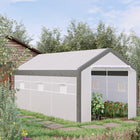 Outsunny 20' x 10' x 9' Walk-in Greenhouse with Roll Up Doors & 6 Windows-The plastic greenhouse provides an ideal growth environment for plants   