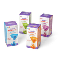 Hand2Mind Jumbo 1 - 2 - 5 - and 10 Minute Sand Timer Set - Set of 4-Visual timer for classroom: Watch time pass by with this large sand hourglass timer. Sized at 7" x 3.25" for little hands, these oversized timers are perfect time management tools for kids
